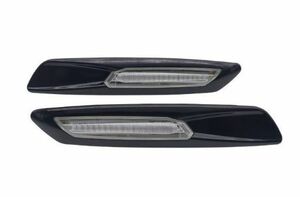 BMW サイドマーカーF10ルック LED ブラック枠/クリアレンズ サイドウインカー E81E84E82E87E88E90E91E92E93E60E61 F-LOOK 