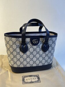 ■【美品】 グッチ Gucci ショルダー斜め掛けトートバッグ ミニ レディース ベージュとブルー