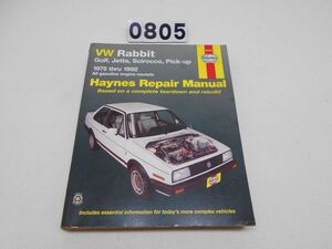 HAYNES REPAIR MANUAL VW RABBIT GOLF JETTA 整備書 1975-1992 中古 [0805]