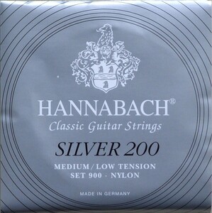 ハナバッハ クラシックギター弦 1セット HANNABACH Silver 200 MEDIUM/LOW TENSION シルバー200