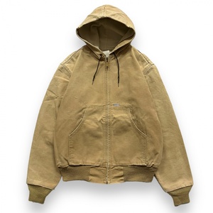 80s USA製 100周年モデル Carhartt カーハート 裏サーマル ダック アクティブジャケット ジップパーカー VINTAGE 古着 M相当 ベージュ