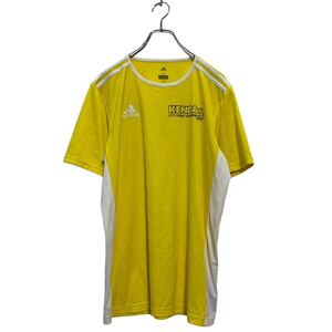 adidas 半袖 プリントTシャツ M イエロー アディダス クルーネック クライマライト バックプリント 古着卸 アメリカ仕入 a604-6567