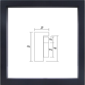 正方形の額縁 木製フレーム 9790 400角 （ 40角 ）サイズ ブラック