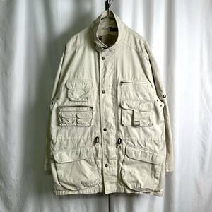 90s Woolrich カメラマン ジャケット L アイボリー ハンティング サファリ フィッシング 香港製 ウールリッチ 80s 00s オールド ビンテージ