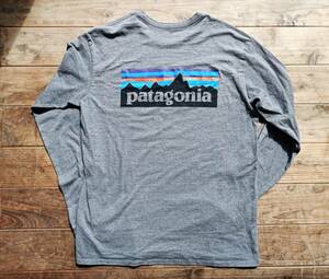 送料無料♪パタゴニア patagonia レスポンシビリティーカットソー 長袖Tシャツ size S(L相当) グレー Responsibility Tee メキシコ製 USED