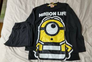 ★開封のみ、未使用★ミニオンMINION LIFE★長袖、上下セット★N9 ブラック★サイズ LL★ 押入保管品★