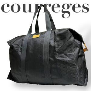 極美品　courreges クレージュ　ボストンバッグ　大容量 A4 ブラック