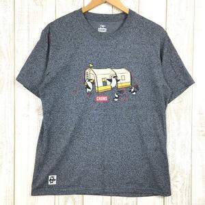 MENs L チャムス キャンプ Tシャツ 速乾 CHUMS CH01-1941 チャコール系