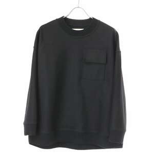 JIL SANDER ジルサンダー 21AW STANDARD POCKET SWEATER ポケットウールスウェットトレーナー ブラック S IT8RFX07CCQC