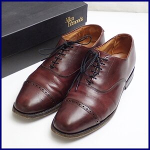 ★Allen Edmonds/アレンエドモンズ バイロン レザーシューズ 7.5D/26.5cm相当/バーガンディ/パンチドキャップトゥ/箱付き/革靴&1579400832