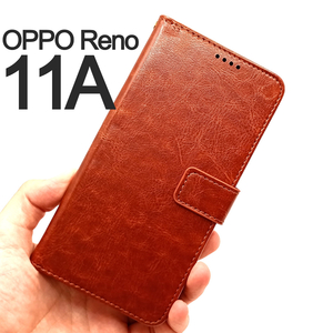 OPPO Reno11A 手帳型 ブラウン スマホケース (ゆうパケ)