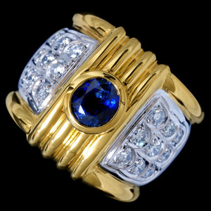 78862-110【Candame】Sapphire Diamond 18KWG/YG Ring SPAIN