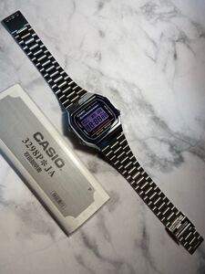 新品！★カスタム★【送料無料】CASIO A168WA-1 パープル液晶 ELバックライト搭載 チープカシオ カスタム タイメックス ALBA 好き必見！