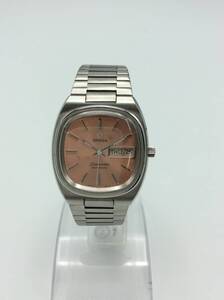 C80□【AT/稼働】腕時計 OMEGA Seamaster オメガ シーマスター 自動巻 デイデイト 3針 オレンジ文字盤 シルバーカラー 現状品