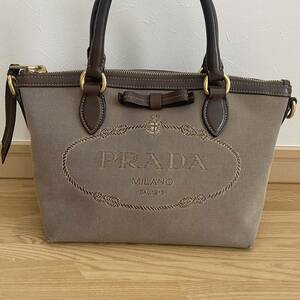 PRADA プラダ　ロゴジャガード　トートバッグ　ハンドバッグ