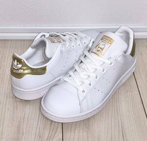 良品 adidas ORIGINALS STAN SMITH W G58184 US5 22cm 22.0cm アディダス オリジナルス スタンスミス ウィメンズ ホワイト ゴールド 白 金