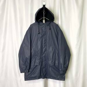 90s GAP コーティング ジャケット S ビッグサイズ ネイビー パーカー フリース モッズ コート ギャップ 80s 00s 古着 オールド ビンテージ