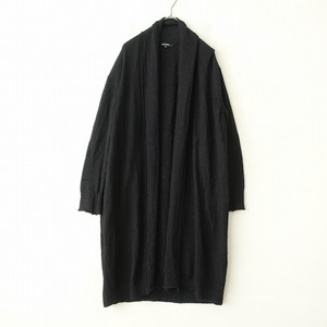 【定価3.1万】パドカレ pas de calais *アルパカロングニットカーディガン*36トップス羽織り黒ブラック(1-2412-146)【80A52】