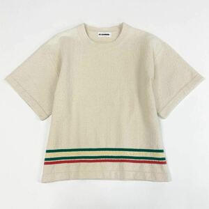 63k20 JIL SANDER＋ ジルサンダープラス バイ ルーシー アンド ルークメイヤー パイルテクスチャー オーバーTシャツ サイズ32 アイボリー