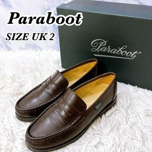 送料無料　美品　イタリア製　パラブーツ　paraboot コインローファー　革靴　ビジネスシューズ　レディース　UK2　21.5cm　外箱付き