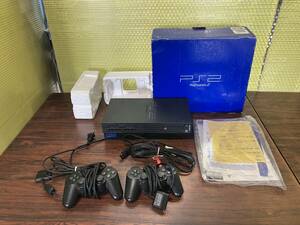 SONY PlayStation2 PS2 console SCPH-30000 2controllers w/box tested ソニー プレステ2 本体 コントローラ2台 箱付 動作確認済 D879T