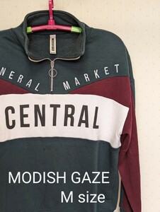 モディシュガゼ■■MODISH GAZE■■ビッグシルエットハーフジップスウェット M size used