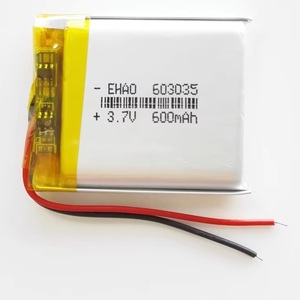 送料110円～ リチウムポリマー電池 603035 3.7V 600mAh Li-Po リポバッテリー 過放電/過充電保護内臓