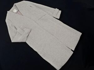 BEAMS HEART ビームスハート ウール混 ノーカラー コート sizeM/グレー ◇■ ☆ eia6 レディース