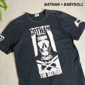 BATMAN × BABYDOLL コラボ Tシャツ 黒 GOTHAM バットマン 68598