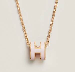 新品 エルメス ポップ アッシュ ミニ H ネックレス ペンダント ピンク ゴールド プレゼント New HERMES Mini Pop H PENDANT Rose