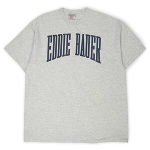 エディーバウアー Eddie Bauer 超珍品 90s ONEITAボディ ロゴプリントTシャツ USA製 ビンテージ 古着 (-3278) 霜降りグレー XXL