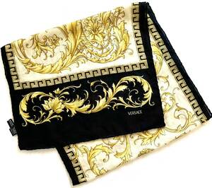 ■ VERSACE ヴェルサーチ バロック柄 グレカ模様 メデューサ 100％カシミヤ ストール マフラー 美品