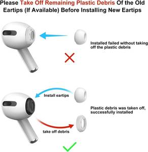 YUWAKAYI イヤーピース AirPods Pro 第1/2世代対応、3 in 1イヤホン掃除道具付き、シリコンイヤーチップ 