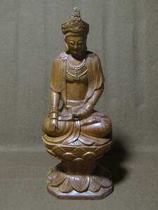 【木彫　観音坐像　４６ｃｍ】仏像