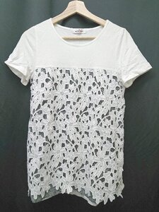 ◇ GALLERY VISCONTI ギャラリービスコンティ レース 半袖 Tシャツ カットソー 表記なし ホワイト グレー レディース P