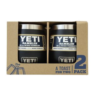 121405k4 展示未使用品 YETI イエティ RAMBLER 10オンス ワインタンブラー 2個セット ブラック アウトドア キャンプ用品