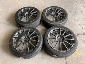 [ホイール美品] スバルB4着用　STI夏タイヤ4本セット ブリヂストンポテンザ 225/45R18 18×7 1/2JJ PCD100 5穴 必ず説明欄お読みください