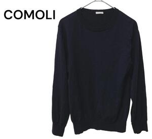 COMOLI 18Gウールクルーネックニット サイズ1