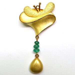 1円〜!!AK collection(エーケーコレクション)!!▲K18 天然エメラルドペンダントトップ▲J 約7.8g emerald pendant jewelry EH0/EH0 C212