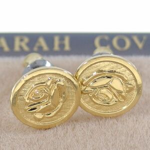 A7719◆【SARAH COVENTRY】◆ バラ柄 ラウンドシェイプ ◆ ヴィンテージピアス * イヤリング ◆ 