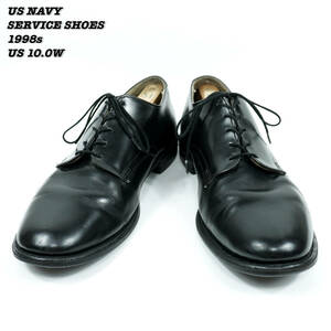 US NAVY SERVICE SHOES 1998s US10.0W アメリカ海軍 サービスシューズ 革靴 レザーシューズ 1990年代 プレーントゥ