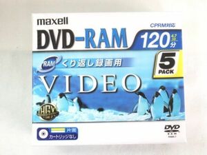 Z 19-4 未開封 maxell マクセル 録画用 DVD-RAM 120分 4.7GB DRM120 1P5S 5枚 ハードコート くり返し録画 CPRM対応 日本製
