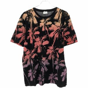 SAINT LAURENT PARIS サンローラン パリ 20SS パームツリープリントTシャツ 604454 ブラック M ITQS9HIFCPES