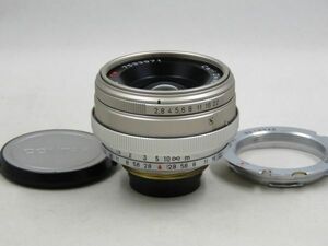 [22333Y2]★新品級美観★CONTAX Carl Zeiss Biogon 28mm F2.8 T* LeicaLマウント改造 L-M変換アダプタ付き ★超希少★