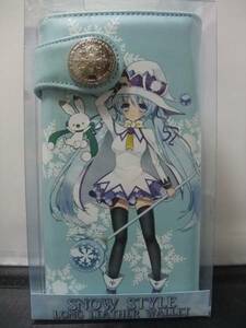 初音ミク　長財布　レザー調　ウォレット　雪ミク