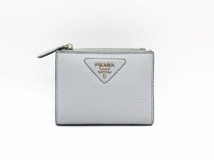 PRADA ヴィッテロダイノレザー ミニ財布 1ML050 2BBE F0591 コーンフラワーブルー プラダ z24-1445 中古品 z_b