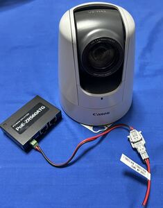 通電確認済 キャノン Canon ネットワークカメラVB-H43 + PoE受電給電パワースプリッタ PoE-ZRS60ATG