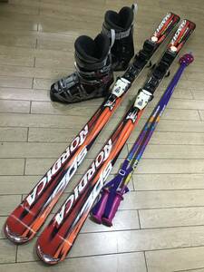 ☆★☆2025スタートセール！メンズカービングスキー４点セットN341　NORDICA 170ｃｍ /靴 NODICA 26.0-26.5cm/ POLE新品115cm