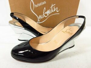 【クリスチャンルブタン Christian Louboutin】 ADERTO VERNICE NOIR パテント パンプス 靴 (レディース) 37 黒×シルバー □30LZ4721□