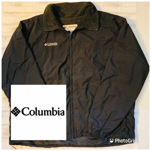ビッグサイズ　コロンビア　Columbia 2XL 裏フリース　ナイロン　マウンテンジャケット　ブラック